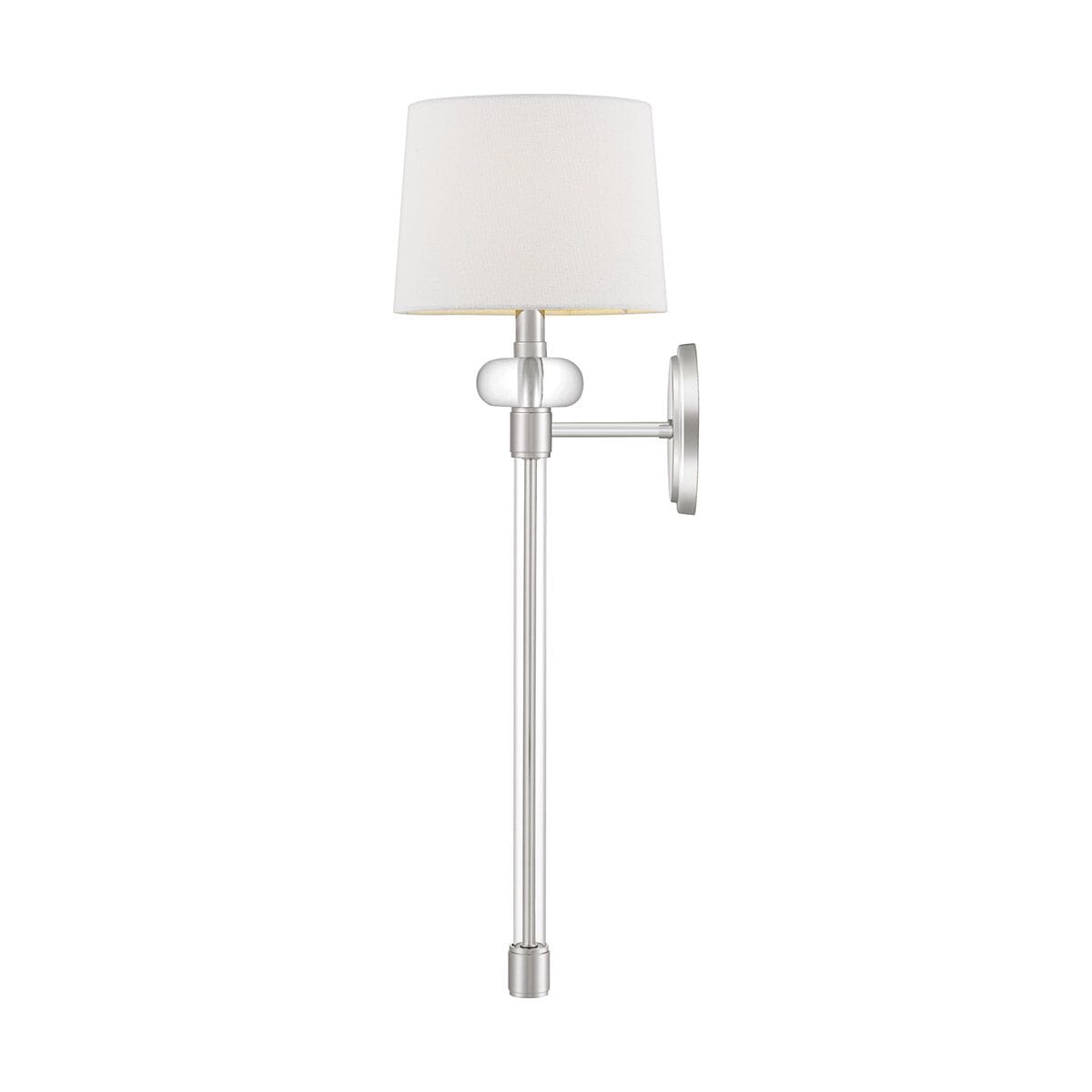 Smithson Chrome & Glass Wall Light with White Shade Lighting