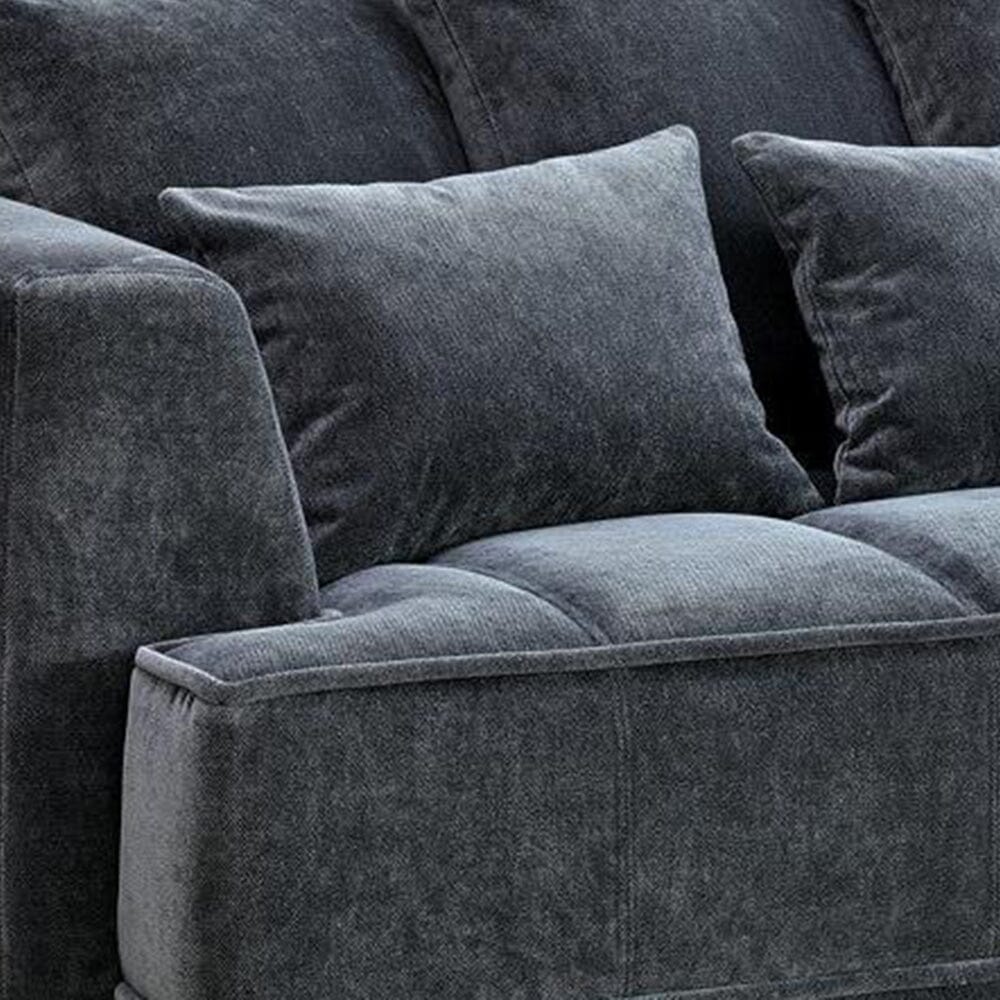 Sofia Steel Velvet Pillowback Right Hand Facing Chaise End Sofa Sofa