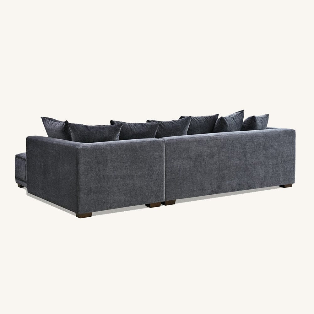Sofia Steel Velvet Pillowback Right Hand Facing Chaise End Sofa Sofa