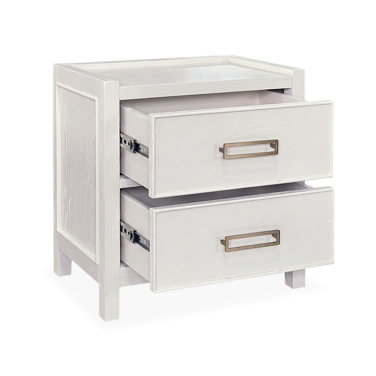 Soho Cream Oak Veneer 2 Drawer Bedside Table Furniture
