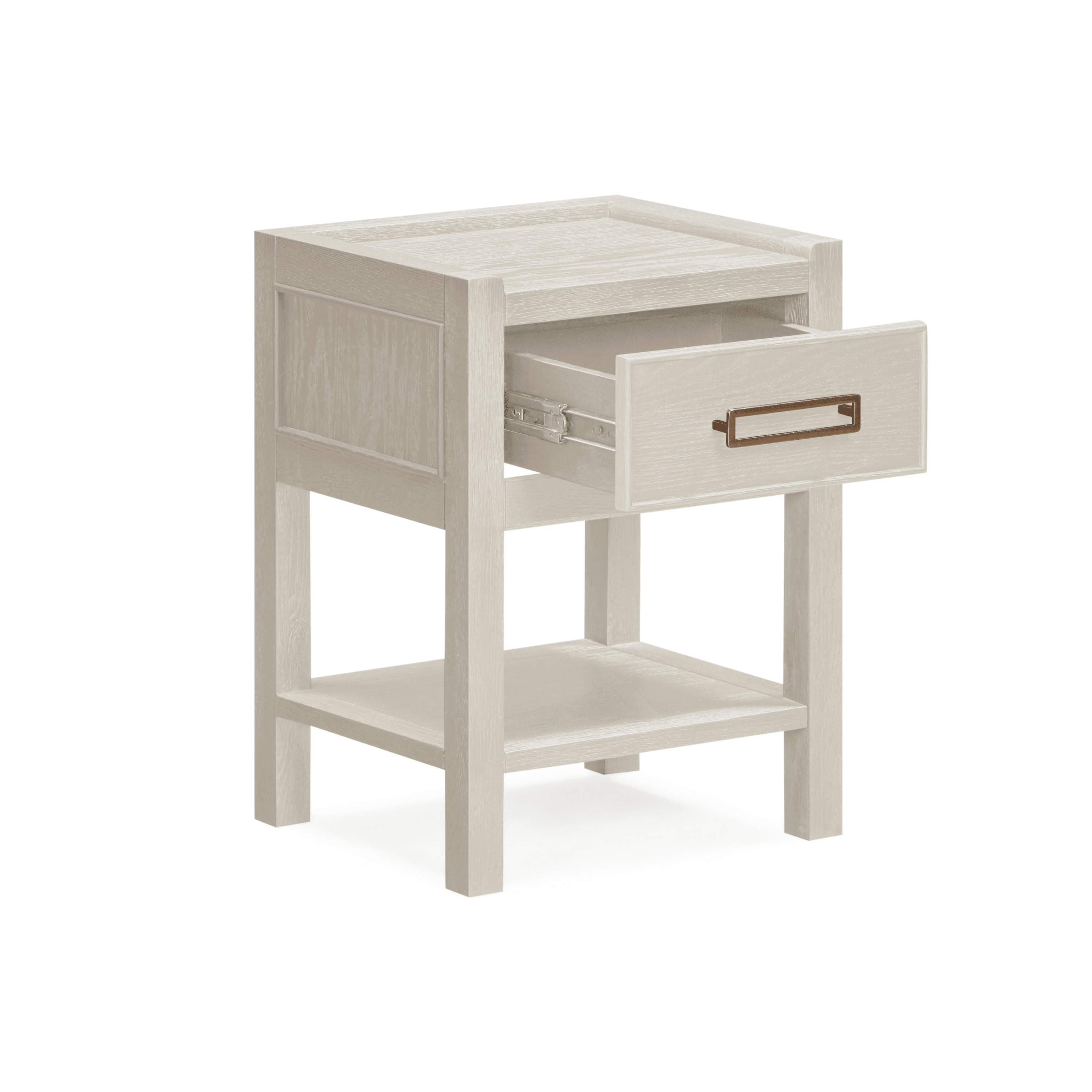 Soho White Oak Veneer 1 Drawer Bedside Table Furniture