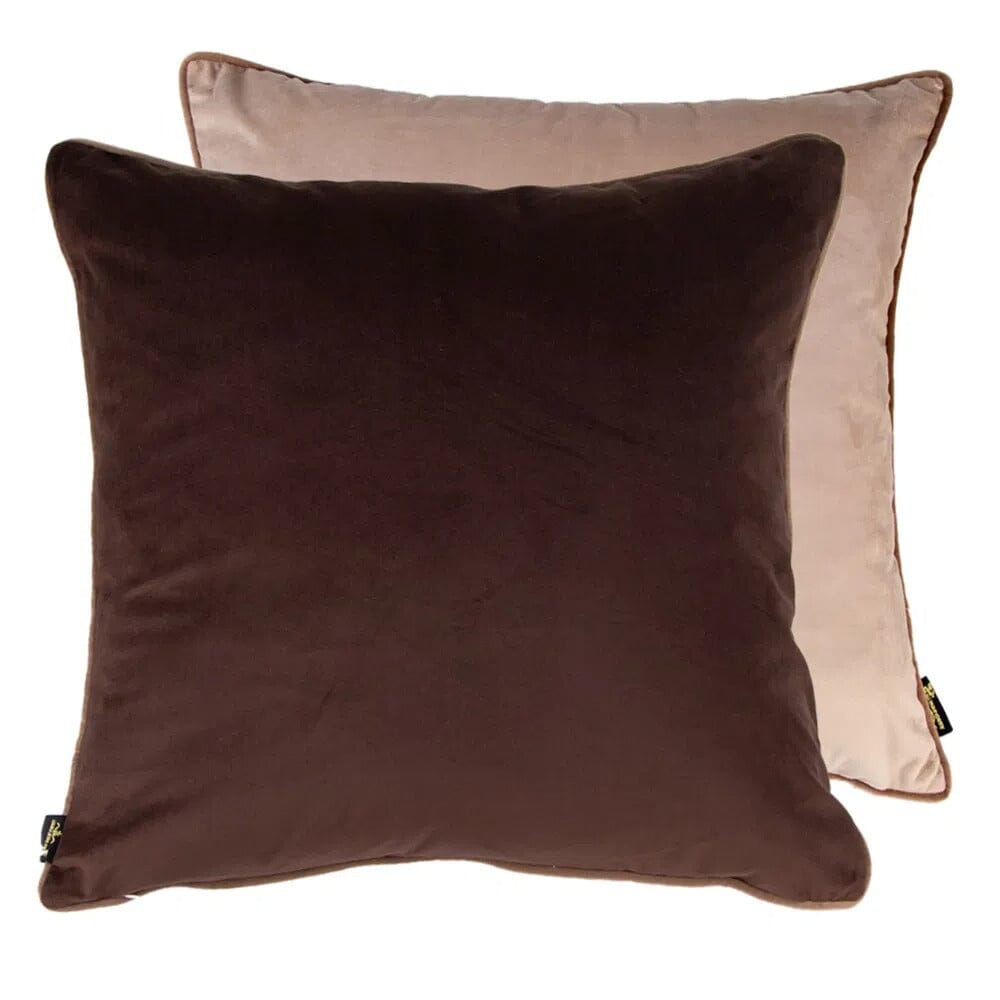 Solenne Chocolate & Taupe Reversible Cushion - 59x59cm Textiles