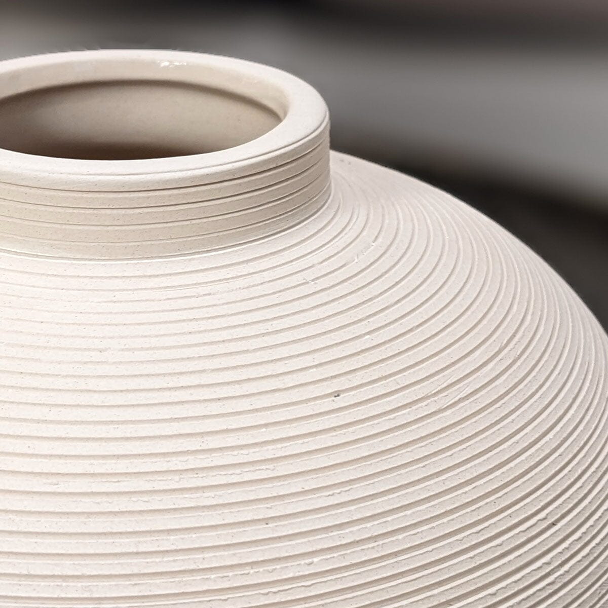 Solis Large Rounded Stone Ceramic Neutral Vase Accessories