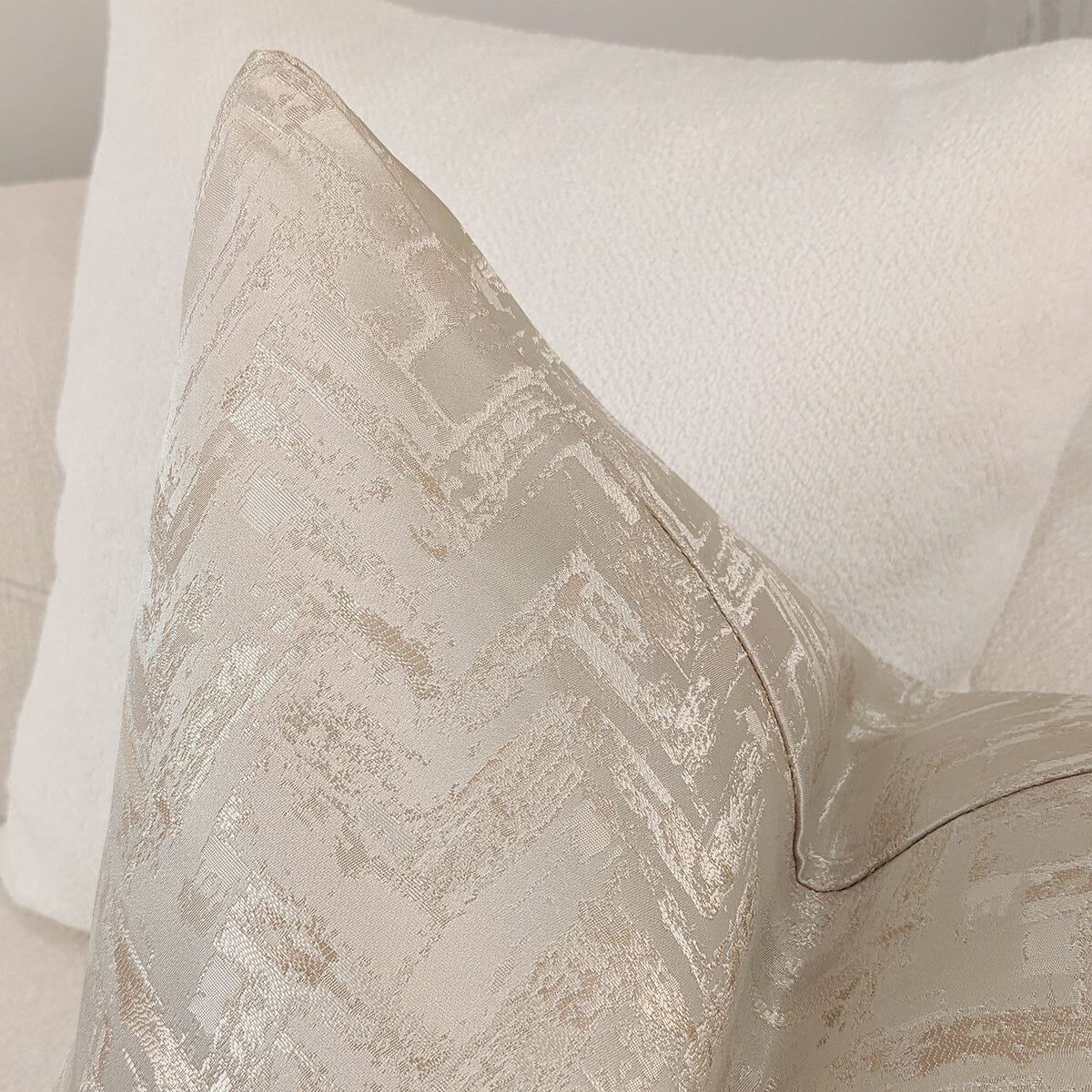 Sorrel Cream & Gold Metallic Abstract Patterned Cushion - 50x50cm Textiles
