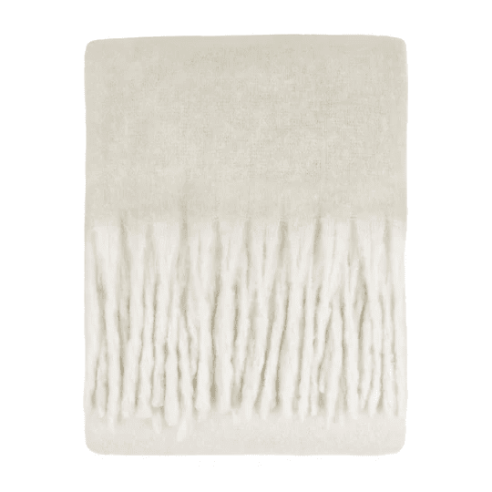 Sotani Cream Woven Tasselled Throw Textiles