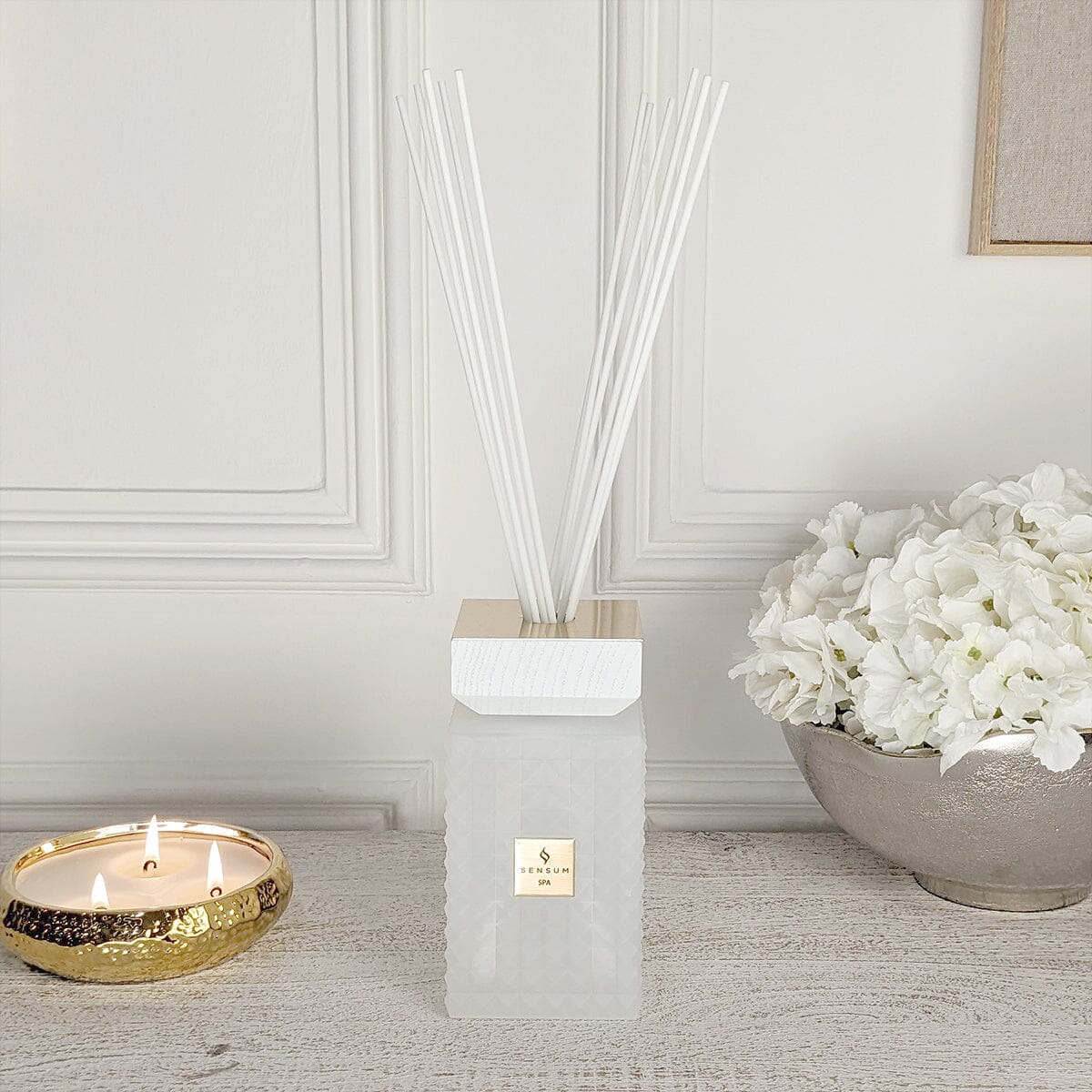 Spa White & Gold Luxury Reed Diffuser - 500ml Fragrance