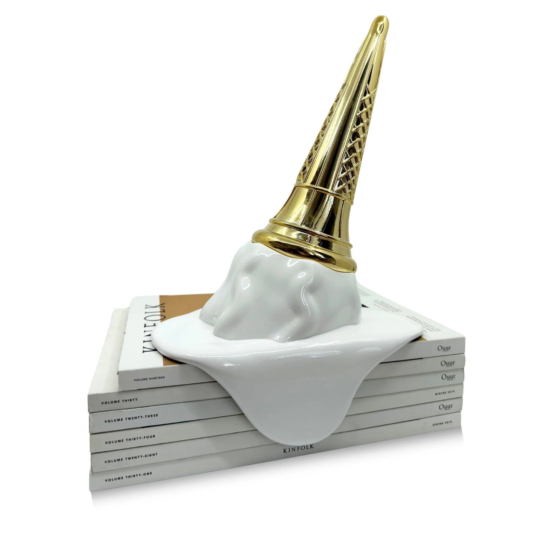 Sundae White & Gold Decorative Melting Ice Cream Ornament Accessories