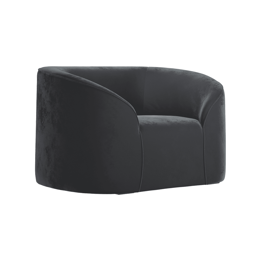 Tadley Black Velvet Curved Accent Chair Furniture