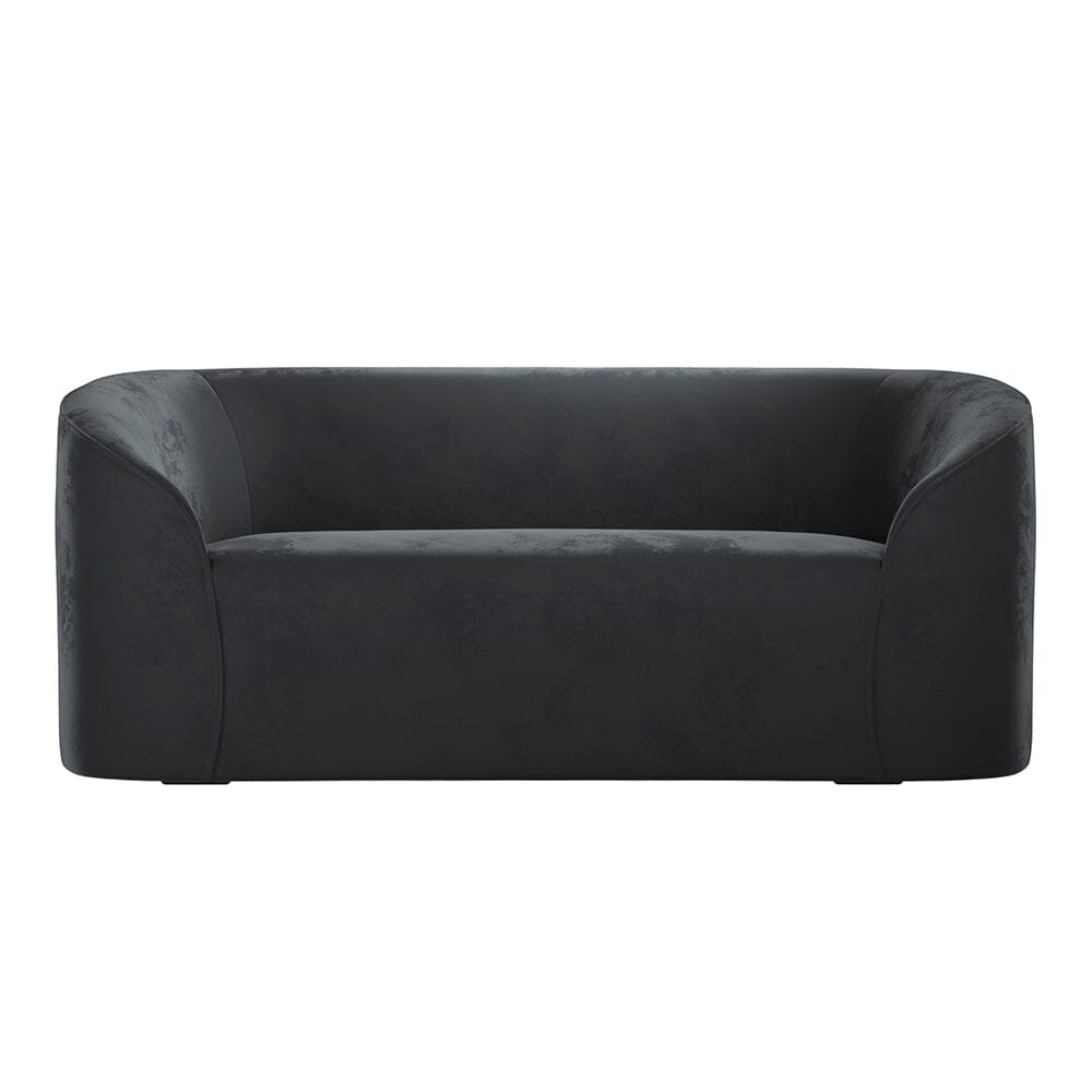 Tadley Black Velvet Curved Accent Sofa MTO Sofa
