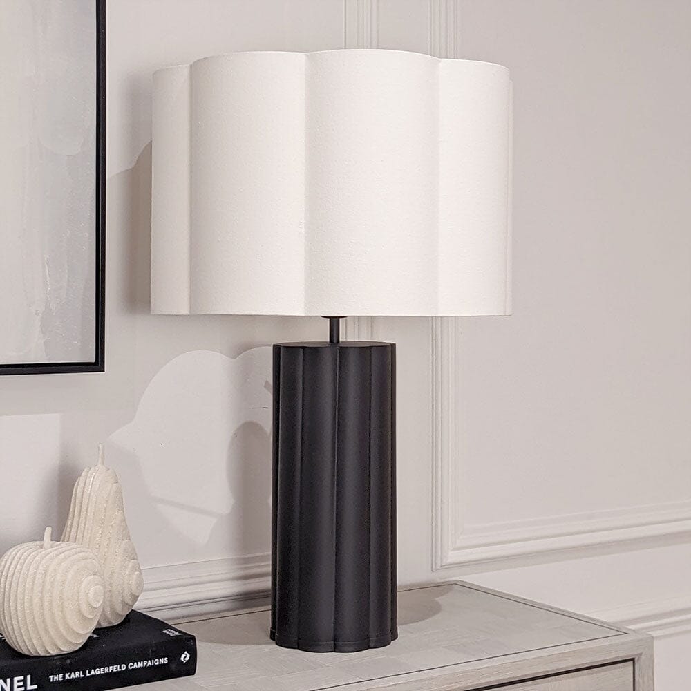 Tala Black & Cream Scalloped Table Lamp Lighting