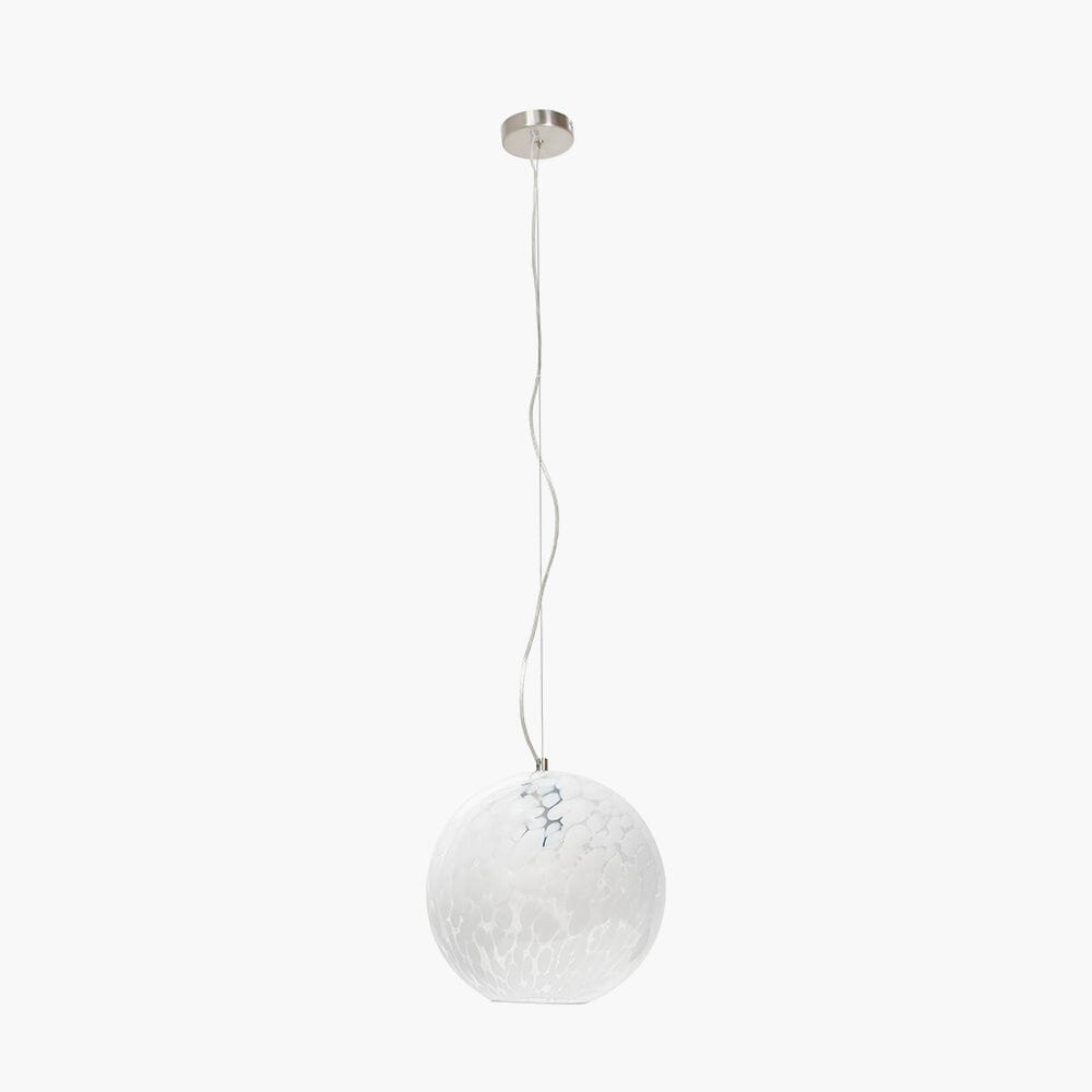 Tamsin Glass White Speckled Pendant Ceiling Light Lighting