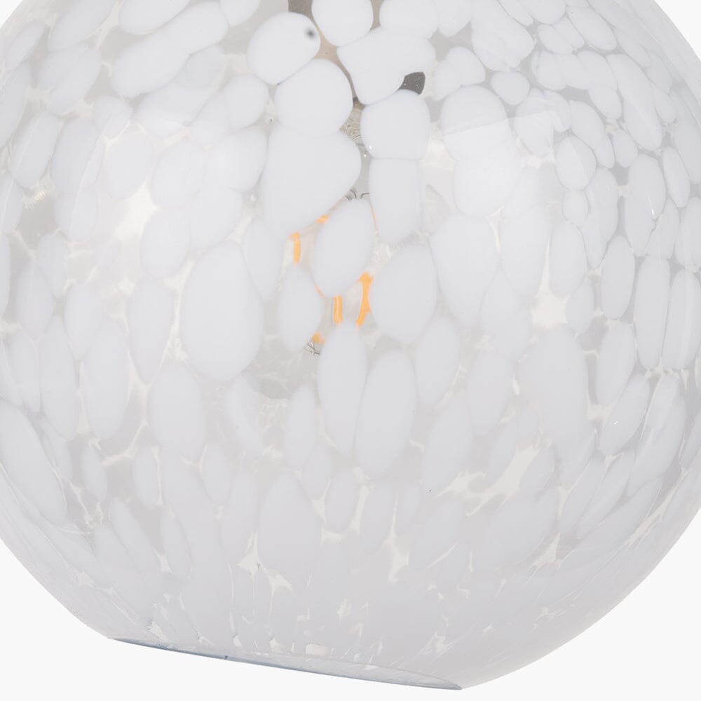 Tamsin Glass White Speckled Pendant Ceiling Light Lighting