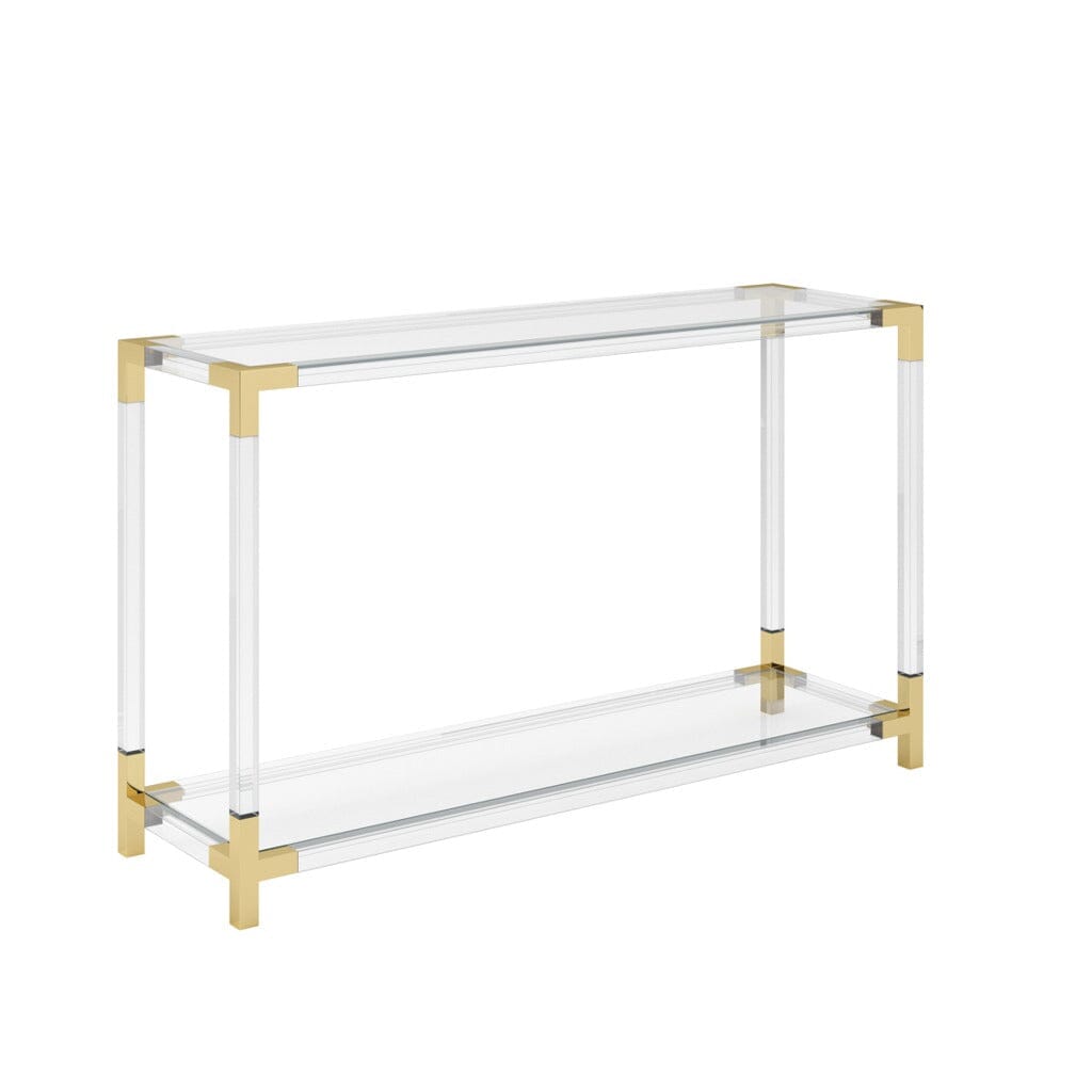 Taormina Acrylic Console Table with Gold Accents Furniture