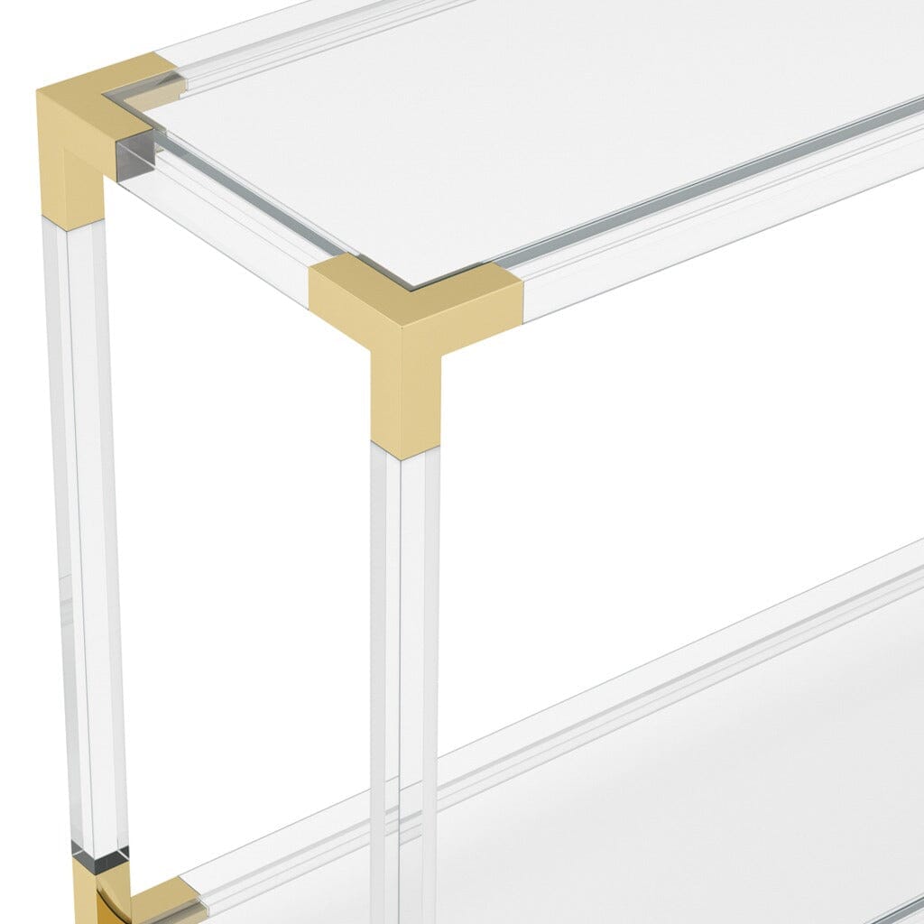Taormina Acrylic Console Table with Gold Accents Furniture