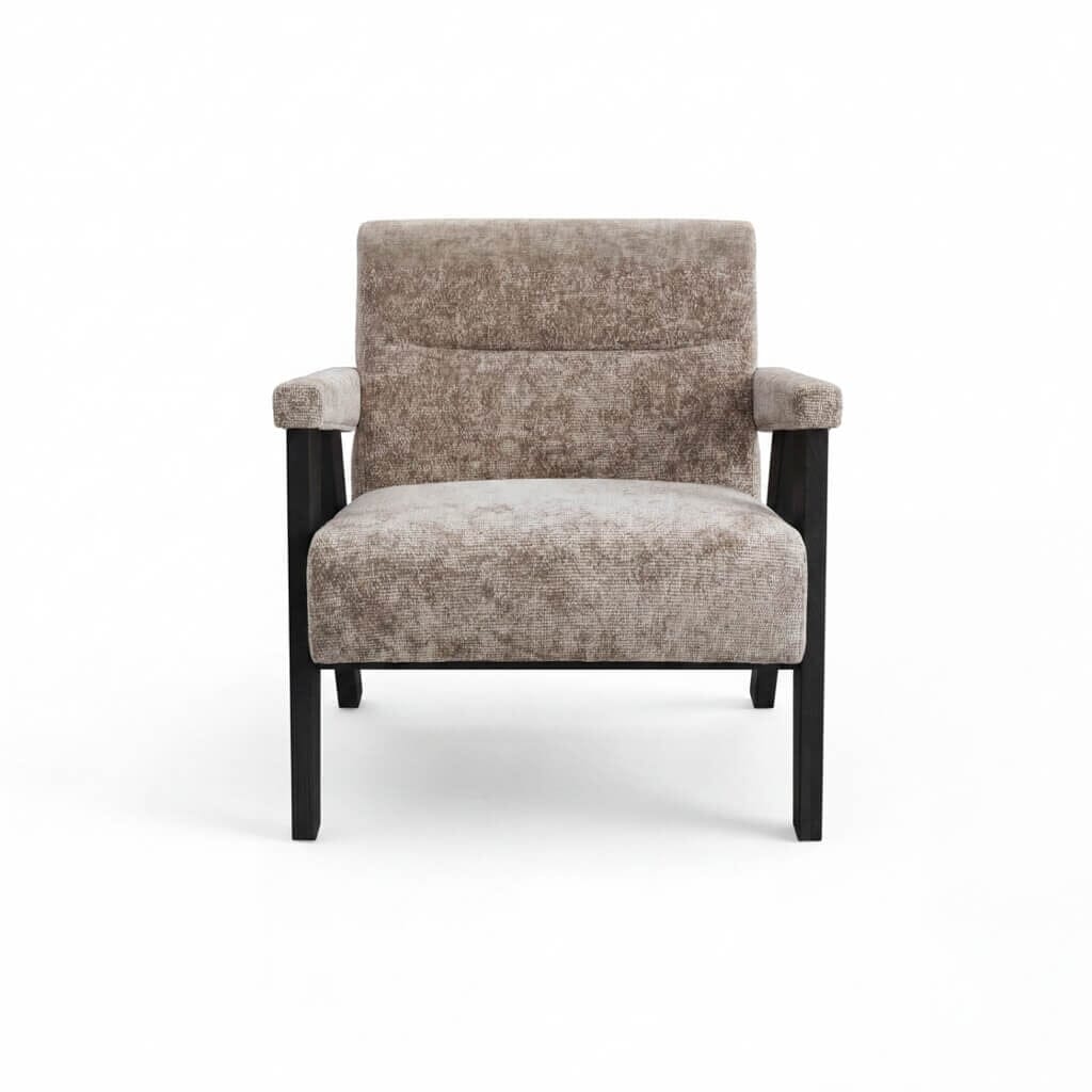 Tassimo Taupe Textured Accent Chair with Black Legs Furniture