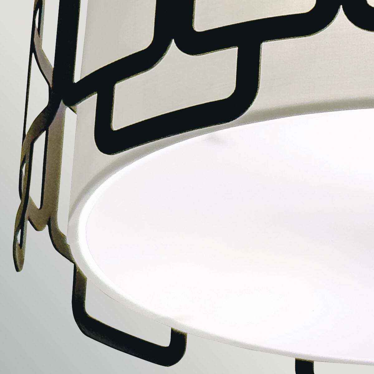 Tessera Black Geometric 3 Light Flush Ceiling Light Lighting