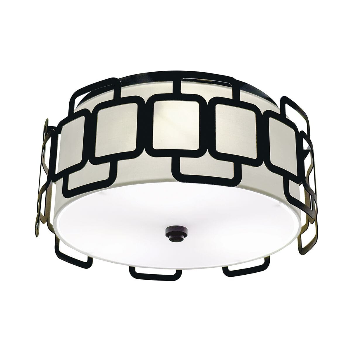 Tessera Black Geometric 3 Light Flush Ceiling Light Lighting