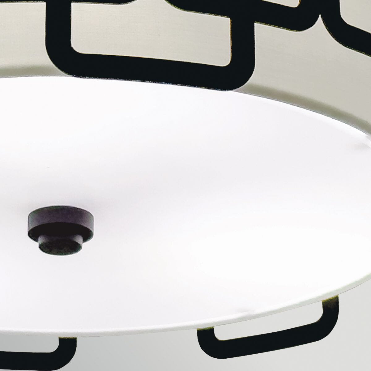 Tessera Black Geometric 3 Light Flush Ceiling Light Lighting