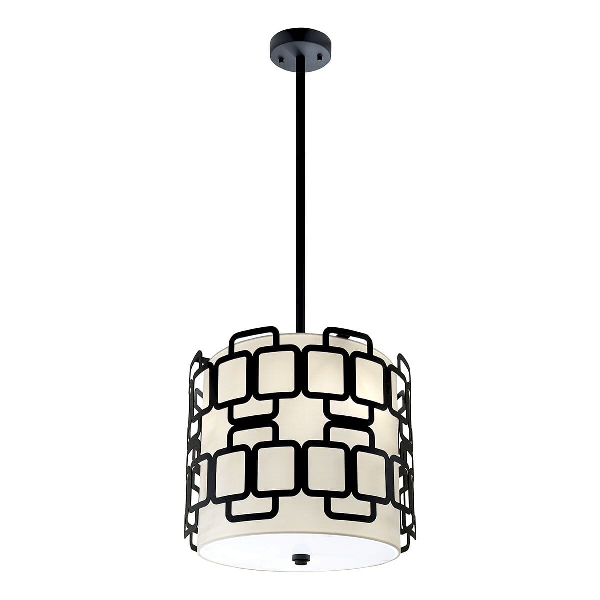 Tessera Black Geometric 3 Light Pendant Ceiling Light Lighting