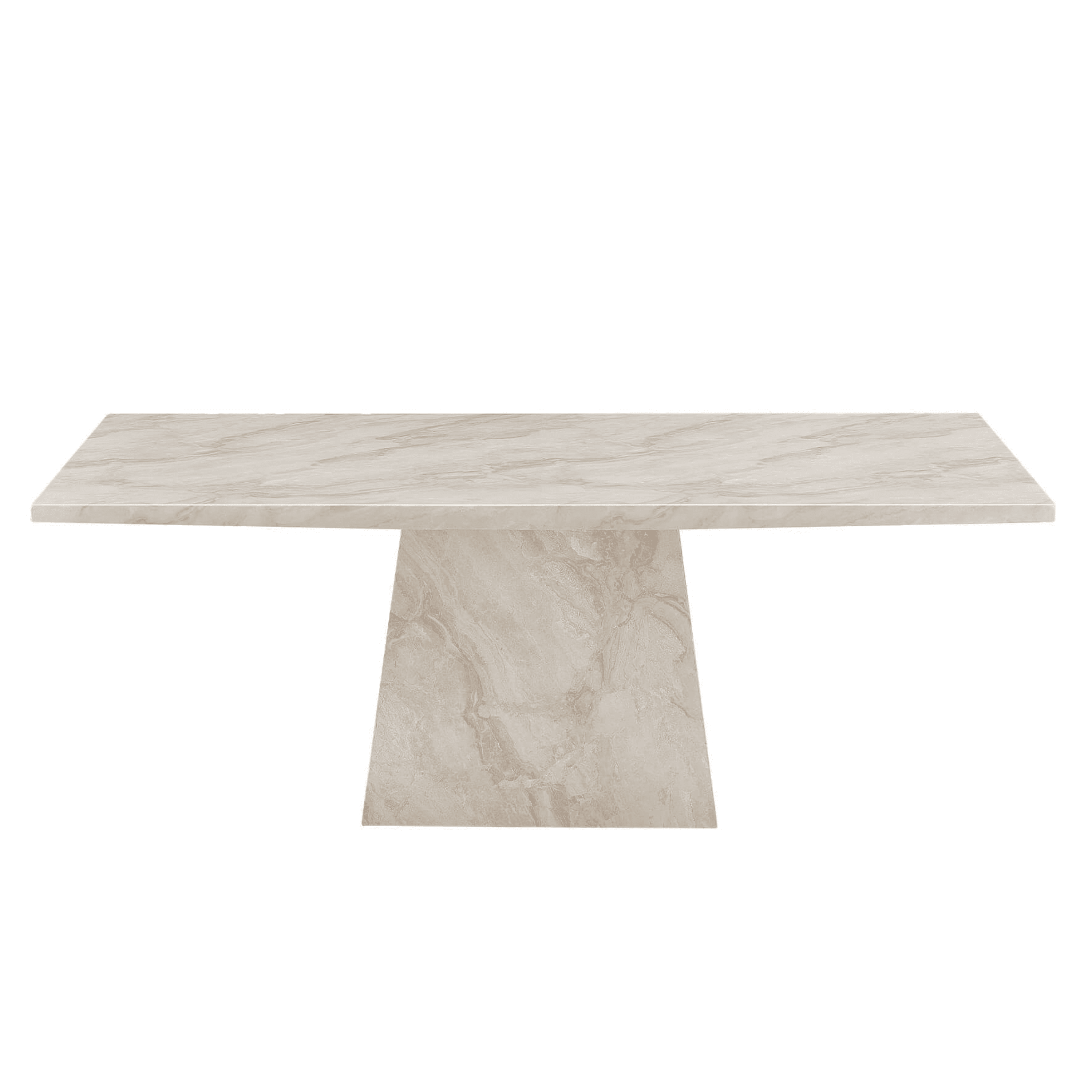 Thalassa Large Taupe Marble Rectangular Dining Table Furniture