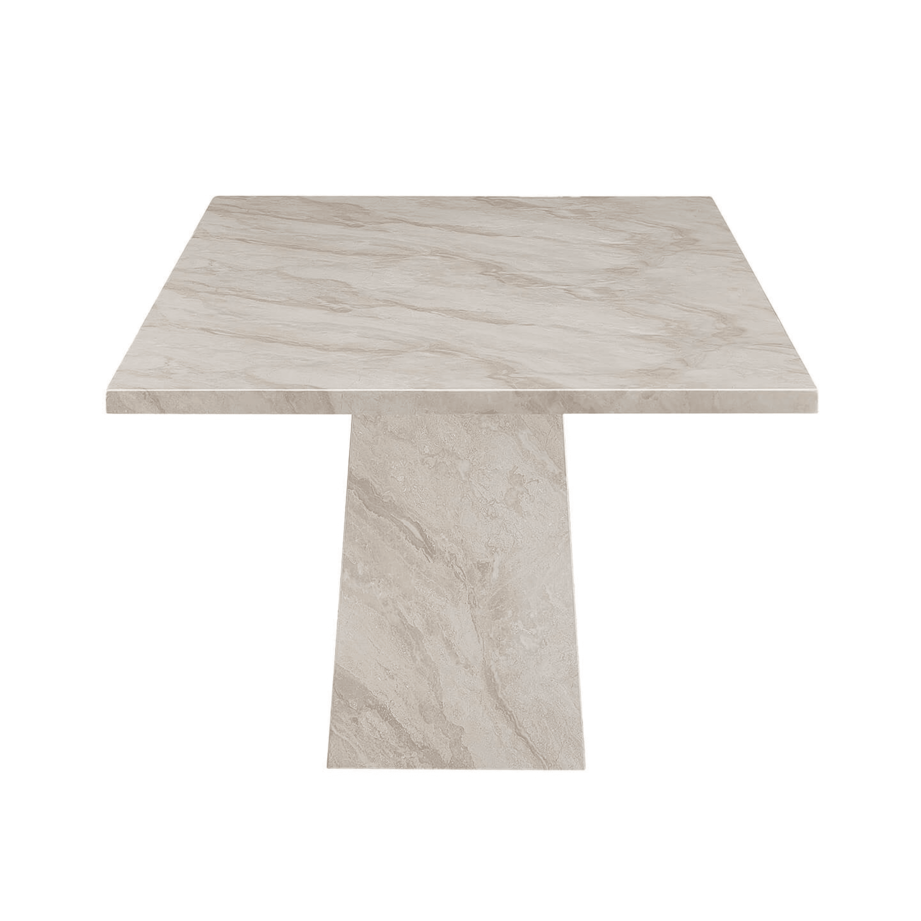 Thalassa Large Taupe Marble Rectangular Dining Table Furniture