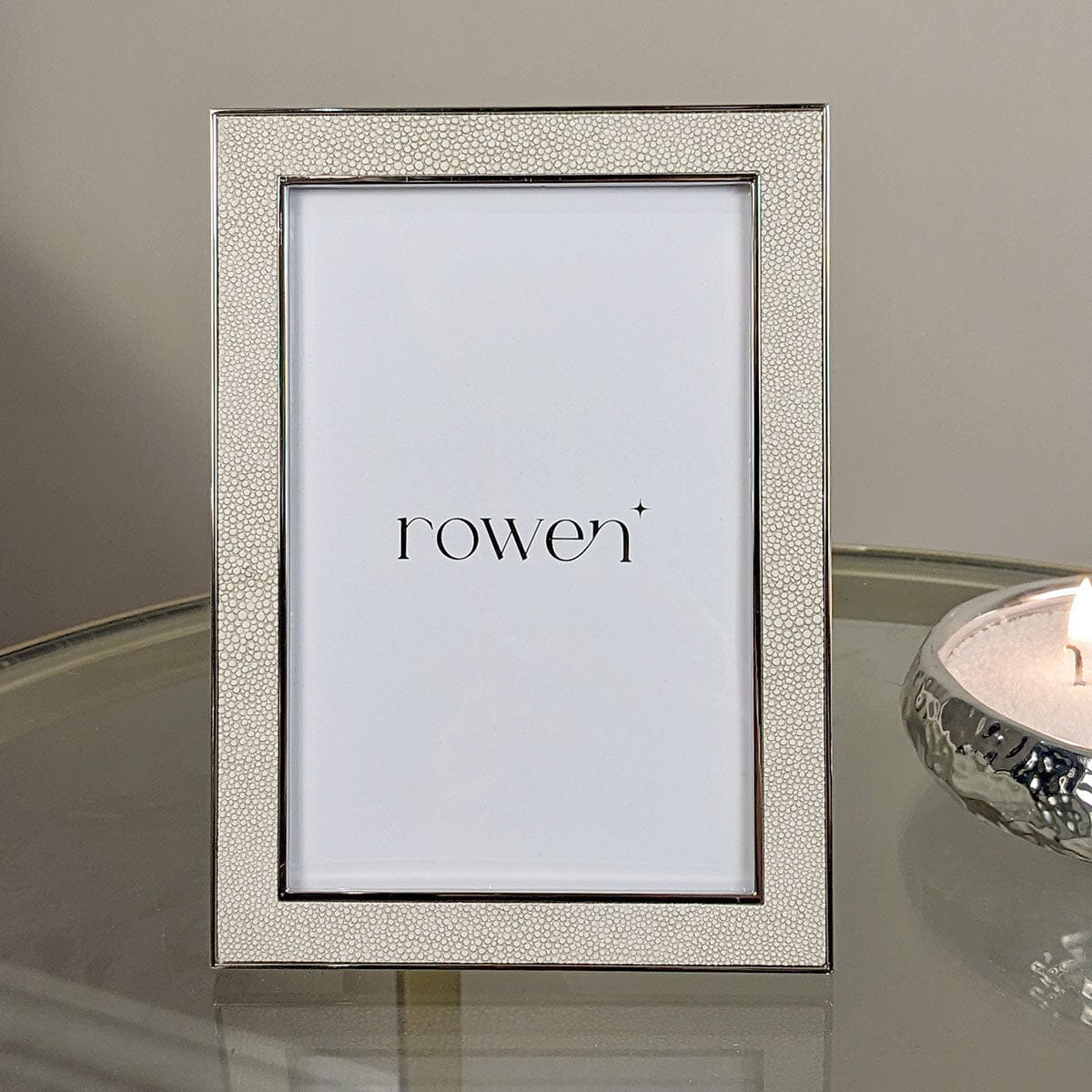Thalia Faux Cream Shagreen Photo Frame - 4x6" Accessories