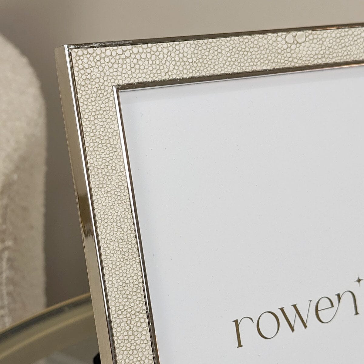 Thalia Faux Cream Shagreen Photo Frame - 5x7" Accessories