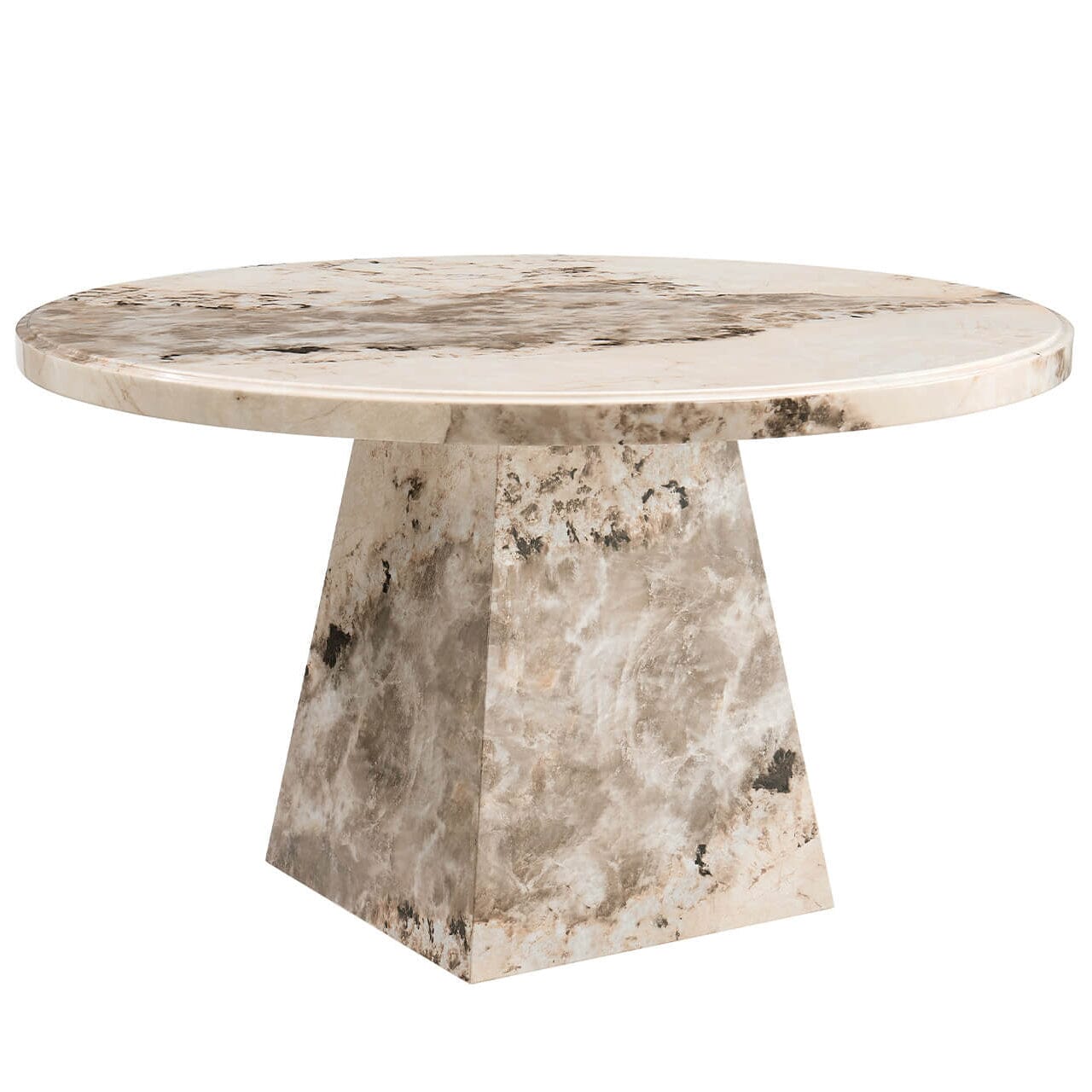 Thea Mocha Marble Round Dining Table Furniture