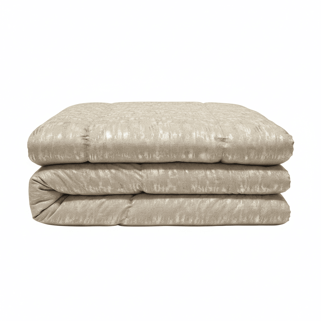 Tiana Cream & Gold Abstract Print Bedspread Textiles