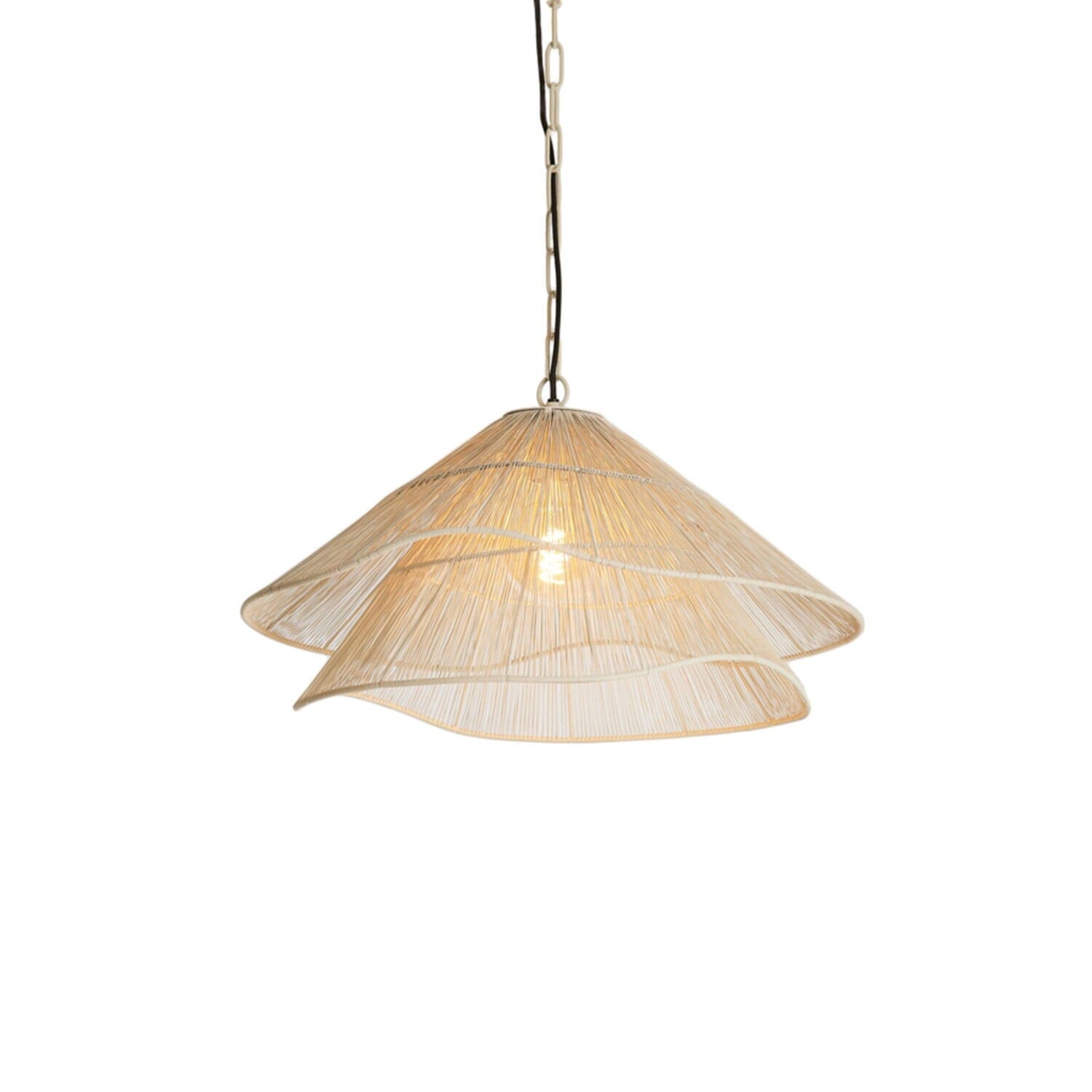 Tiare Cream Woven 2 Tier Abstract Ceiling Light Lighting