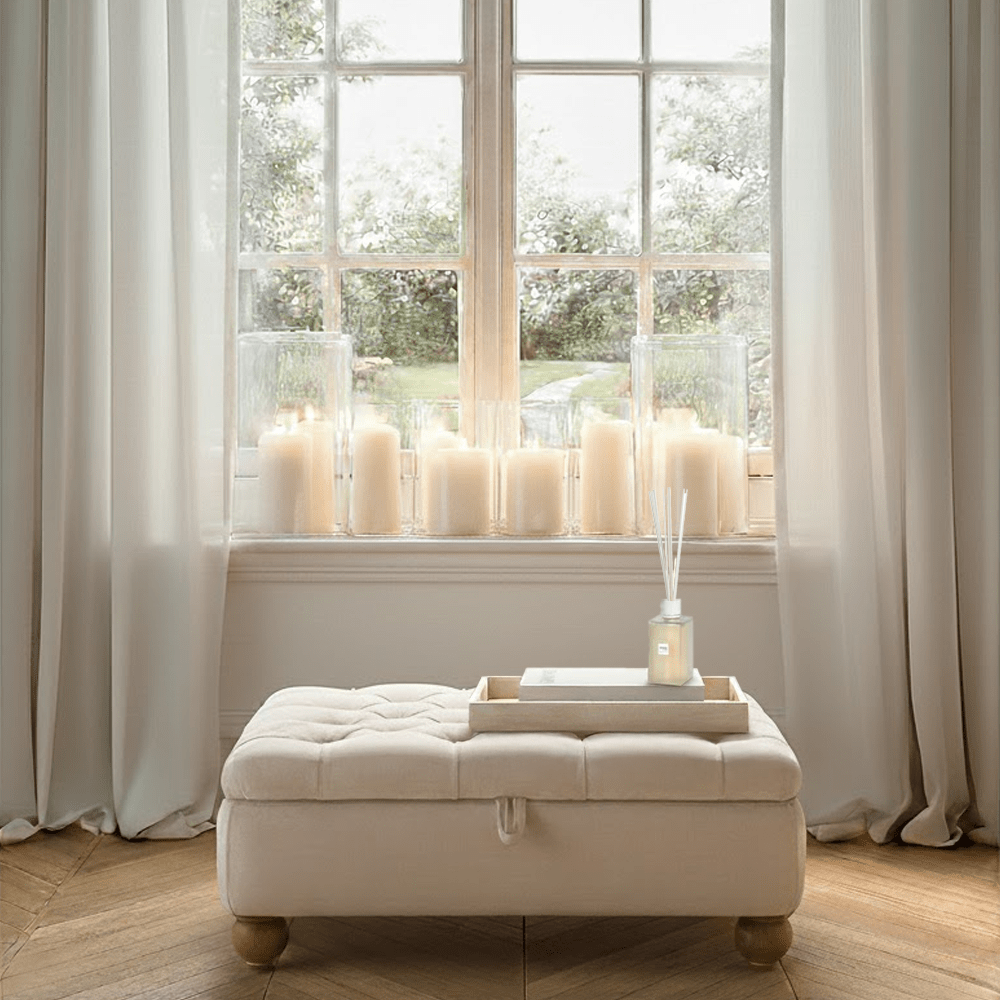 Tilda Oatmeal Chesterfield Storage Footstool Sofa