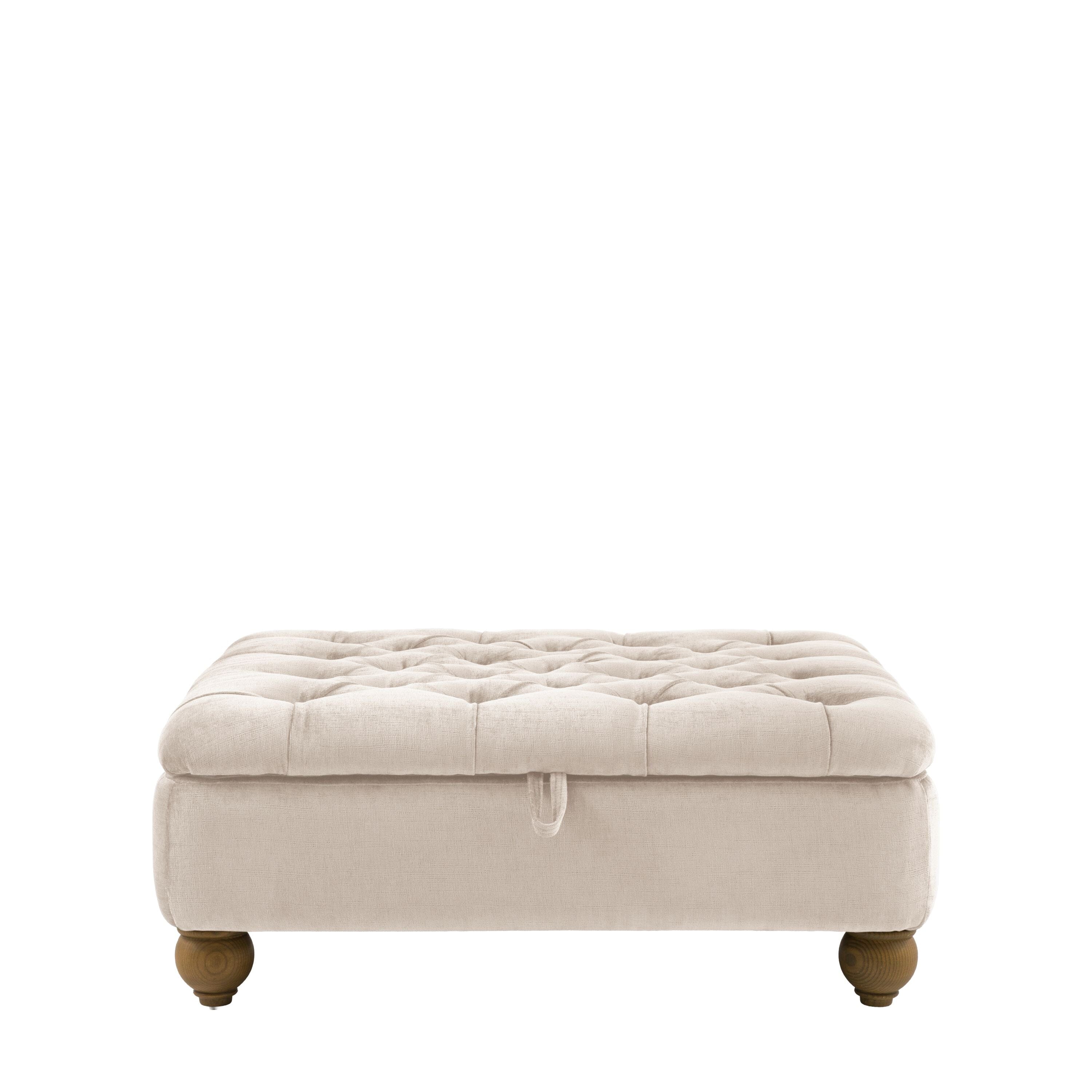 Tilda Oatmeal Chesterfield Storage Footstool Sofa