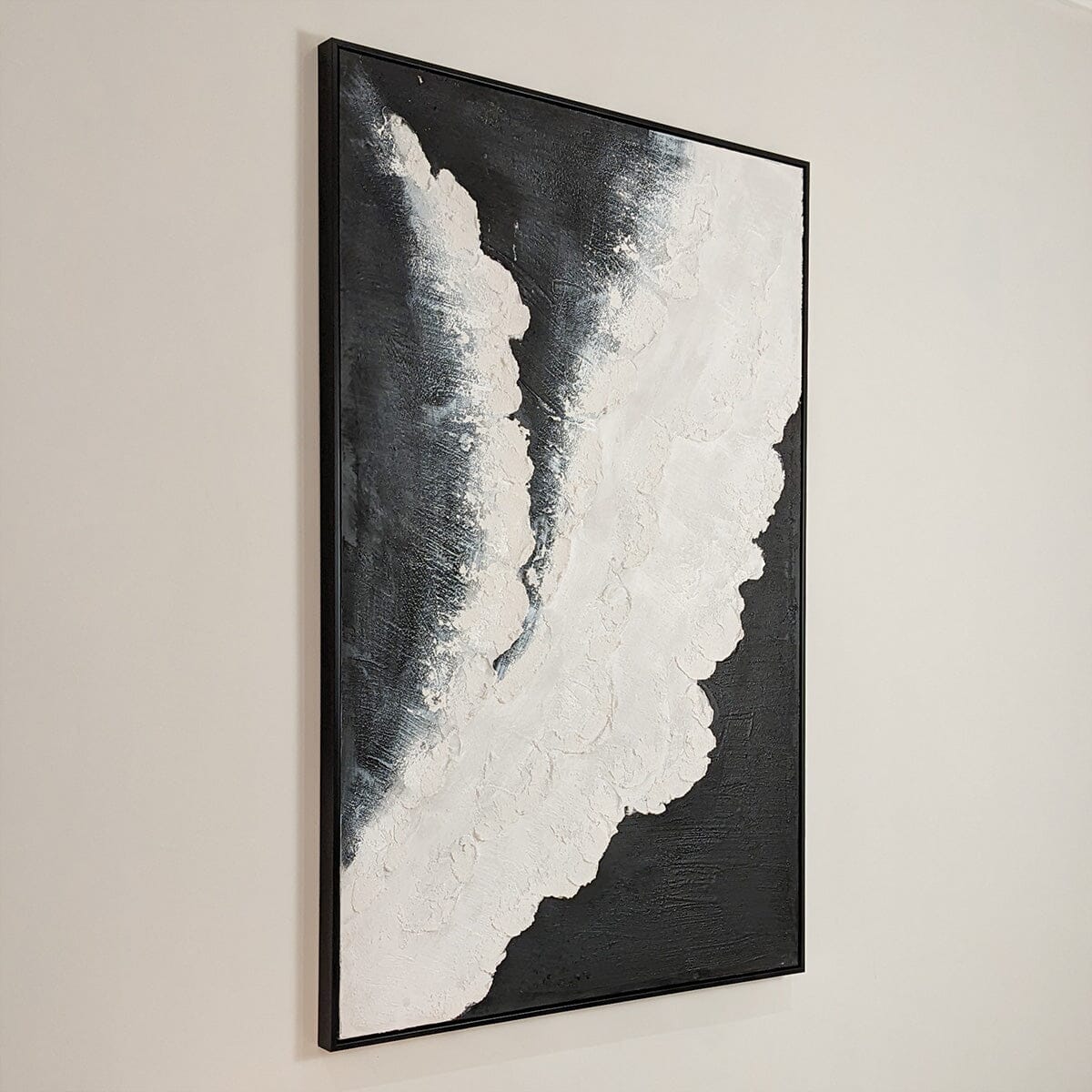 Tilford Monochrome Beach Waves Textured Canvas Wall Art Accessories