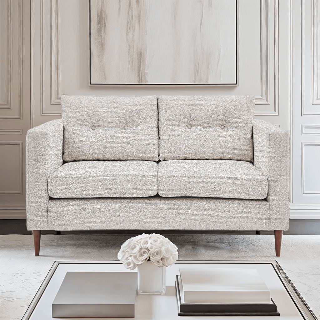 Tilly Grey Textured 2 Seater Buttoned Back Sofa Sofa