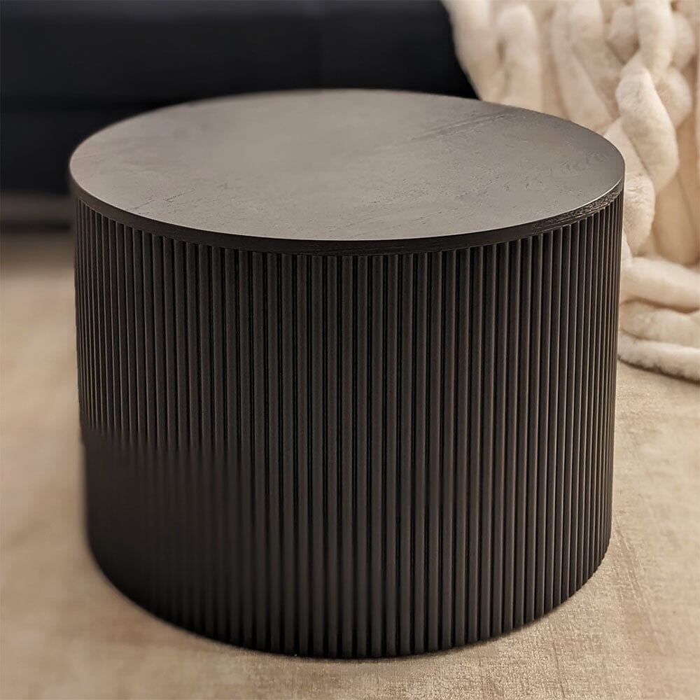 Tisbury Black Round Wooden Coffee Table Furniture