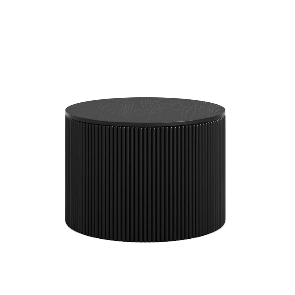 Tisbury Black Round Wooden Coffee Table Furniture