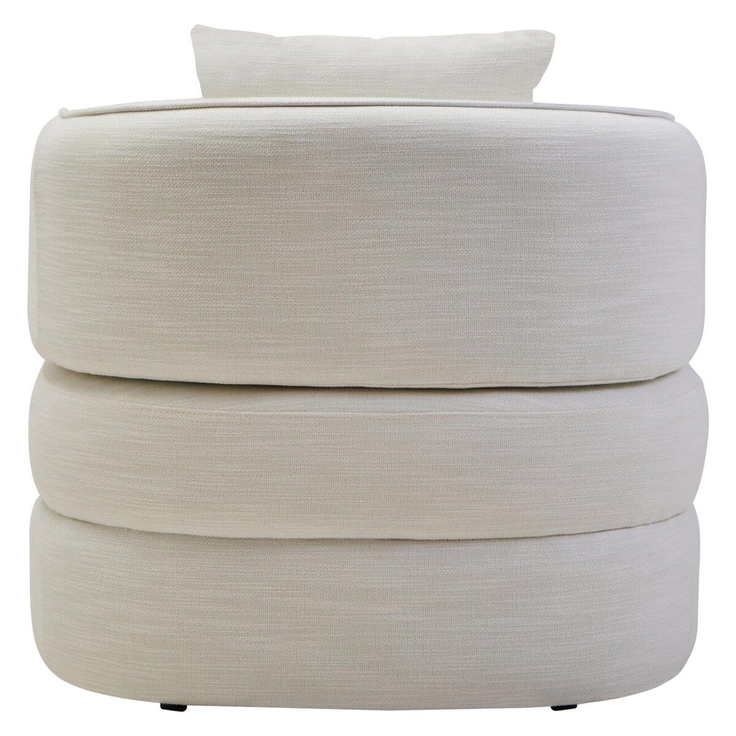Tofna Cream Linen Effect Curved Accent Chair Furniture