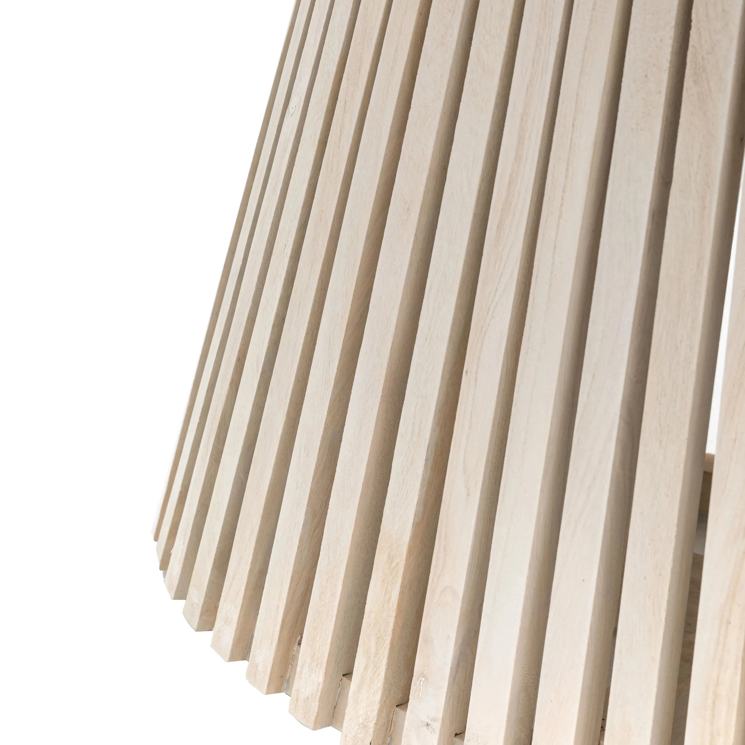 Tova Whitewash Slatted Wood Oval Dining Table with Marble Top Furniture