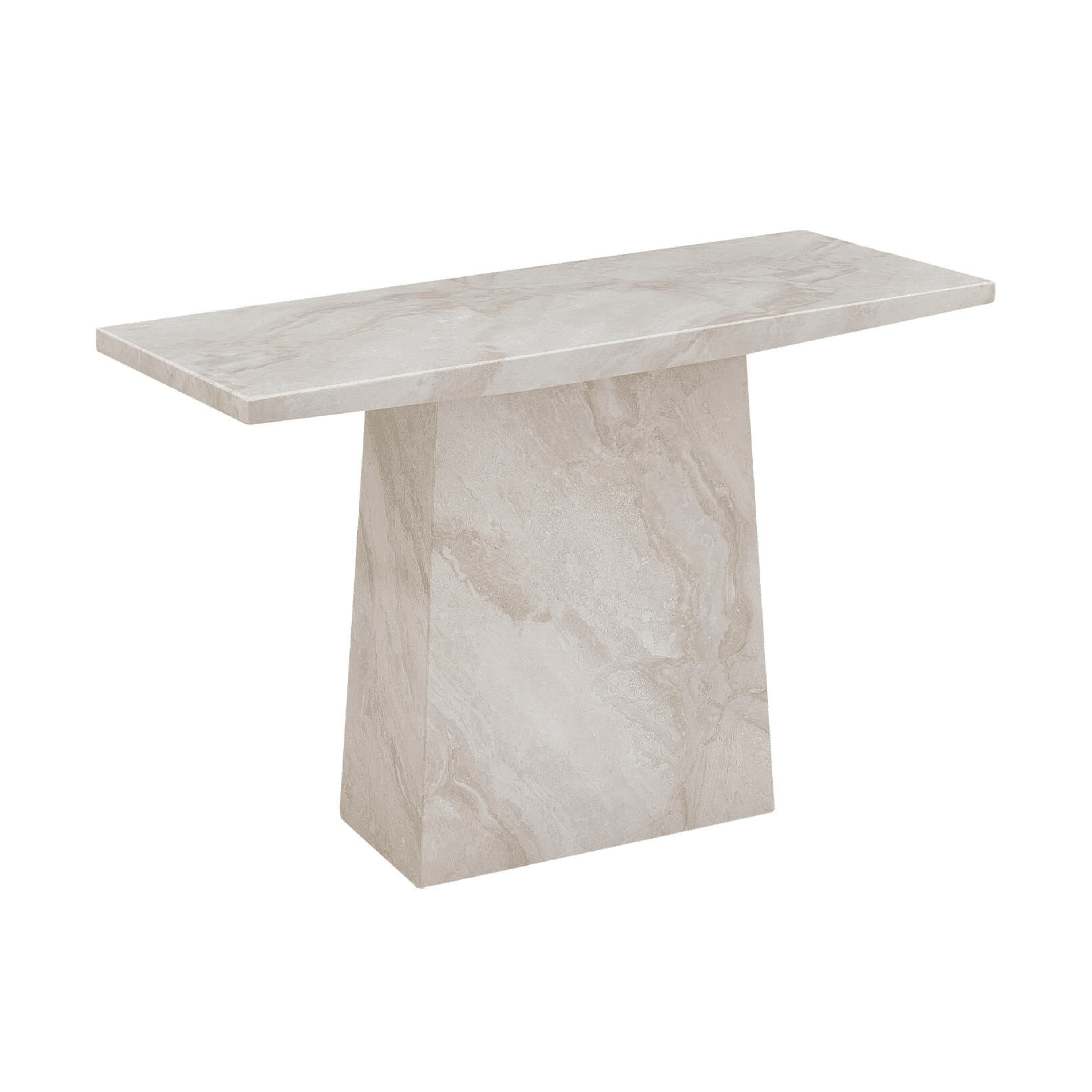 Travara Taupe & Cream Marble Console Table Furniture