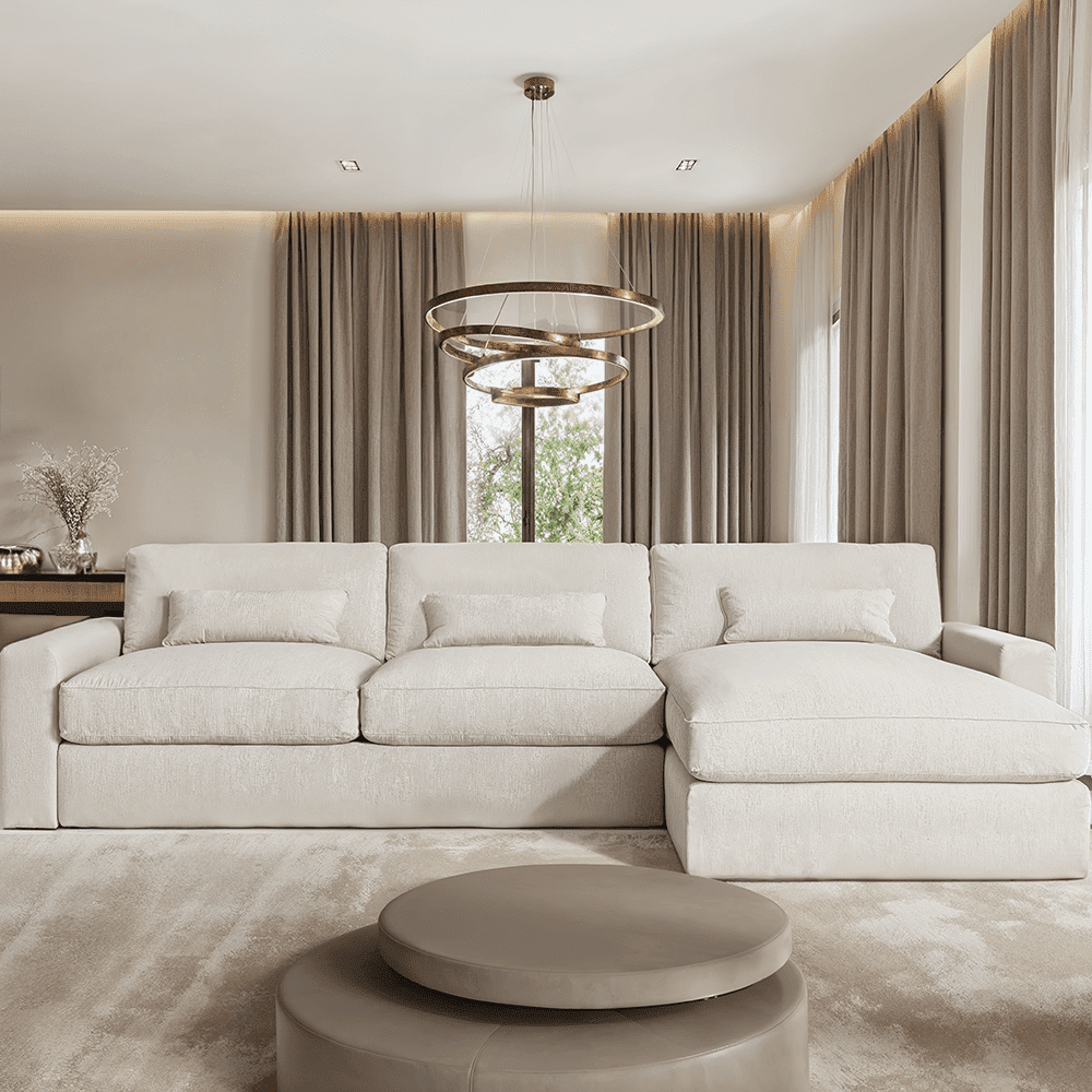 Tribeca Ash Greige Large Right Hand Facing Chaise End Sofa Sofa