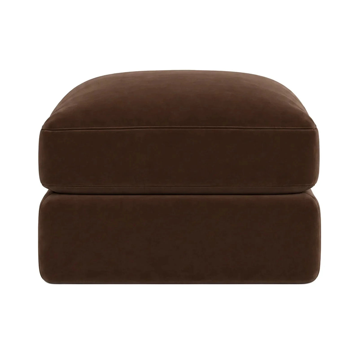 Tribeca Chocolate Brown Velvet Large Footstool Sofa