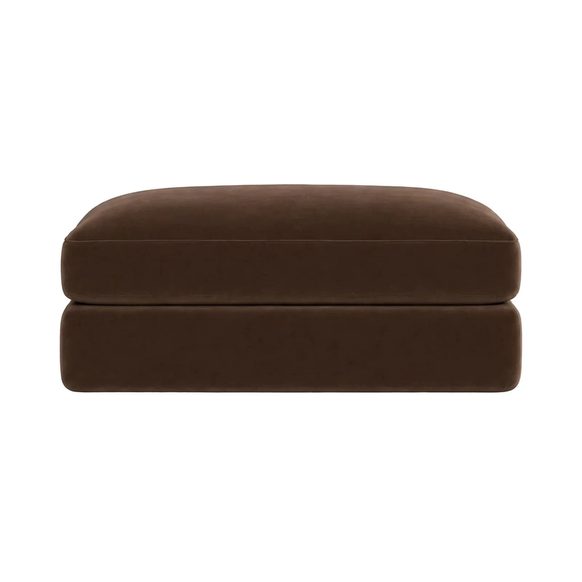 Tribeca Chocolate Brown Velvet Large Footstool Sofa