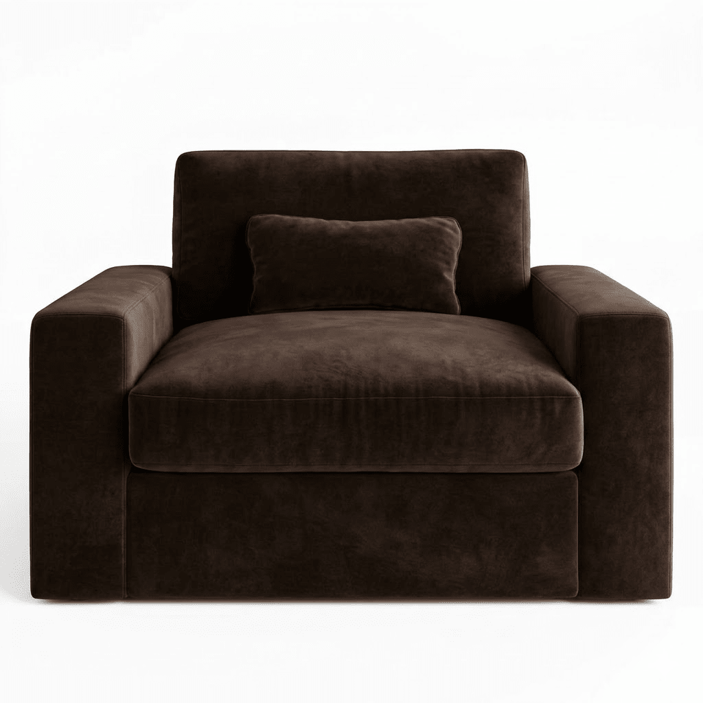Tribeca Chocolate Brown Velvet Love Seat Sofa