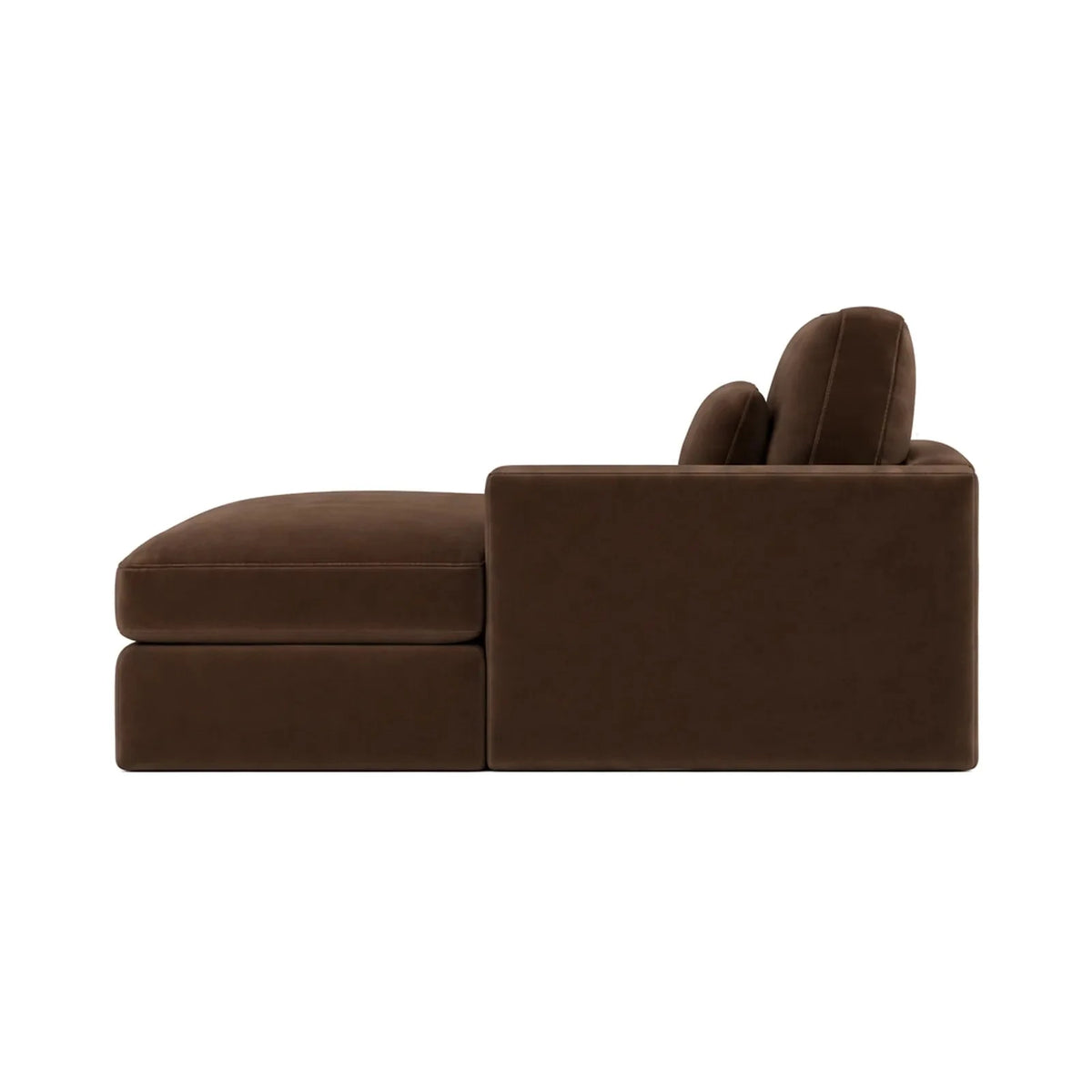 Tribeca Chocolate Brown Velvet Medium Right Hand Facing Chaise End Sofa Sofa