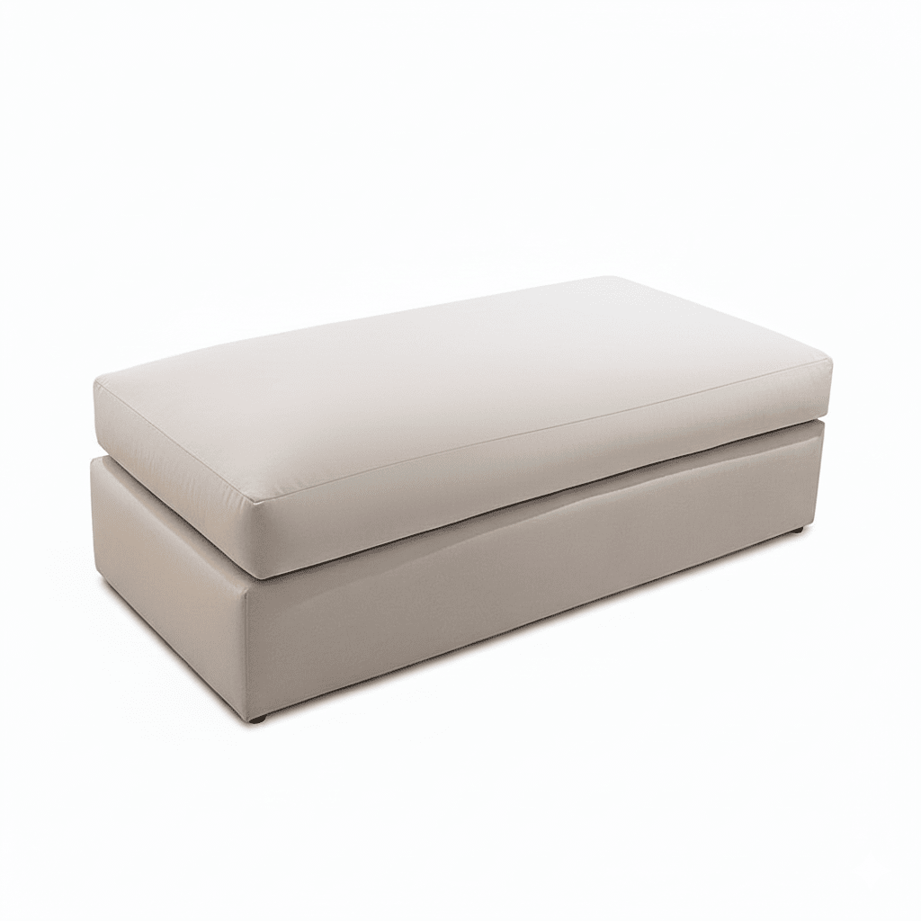 Tribeca Cream Velvet Medium Double Width Footstool Sofa