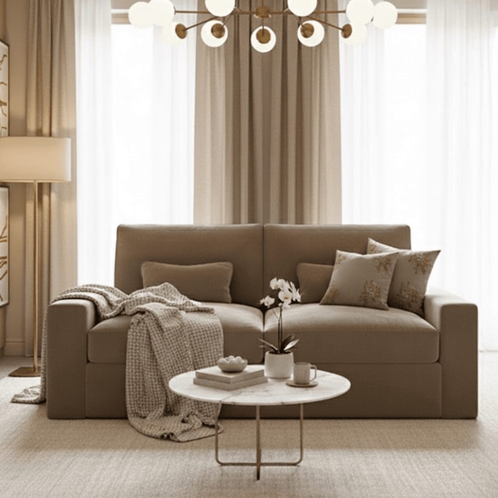 Tribeca Mink Velvet 3 Seater Sofa Sofa