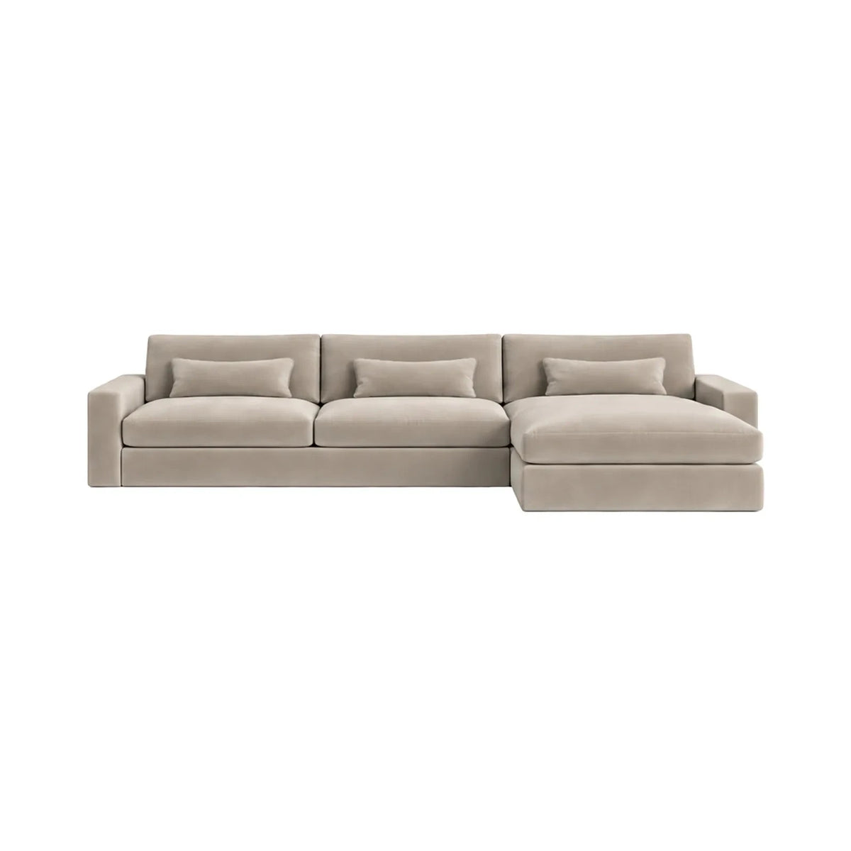 Tribeca Mink Velvet Large Right Hand Facing Chaise End Sofa Sofa