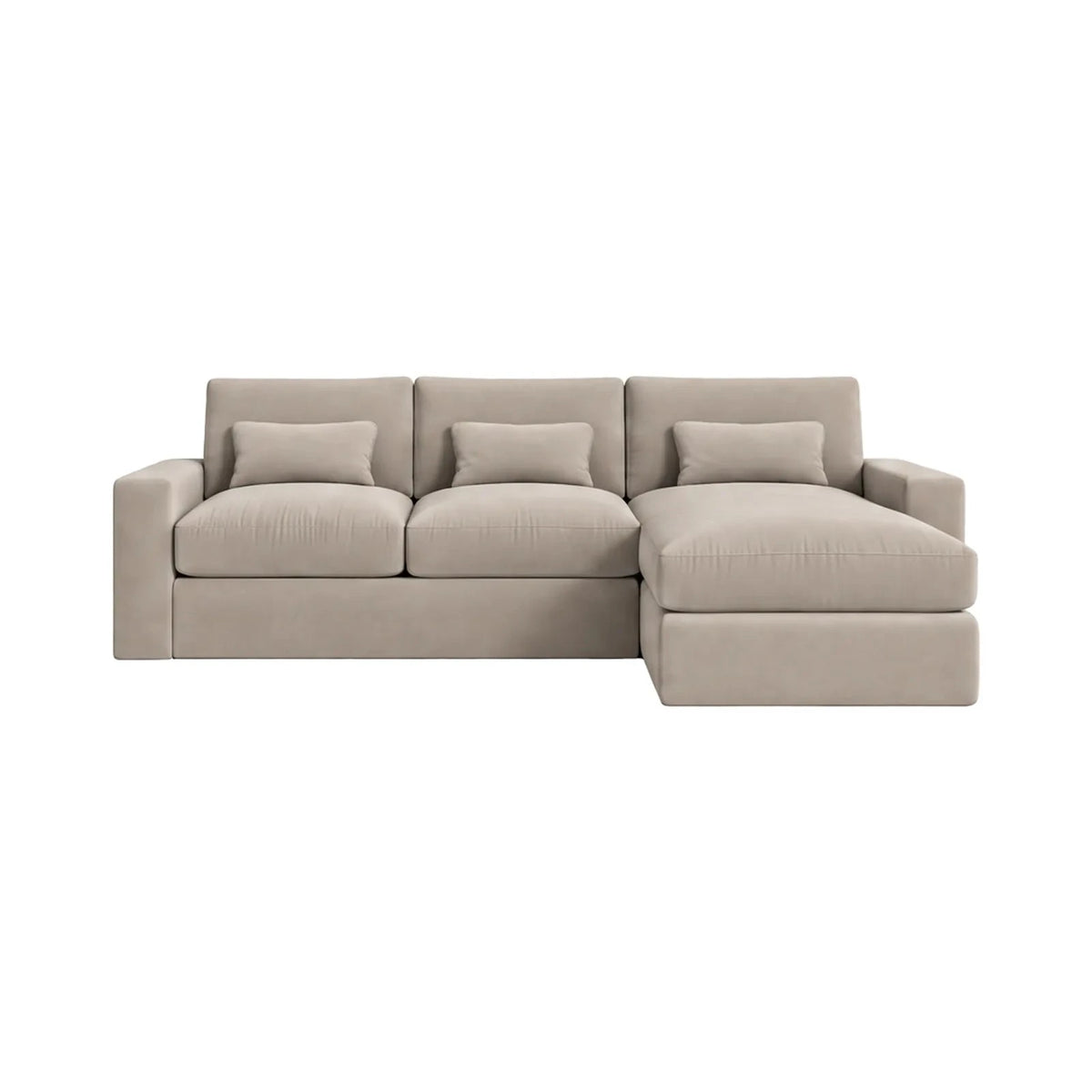 Tribeca Mink Velvet Medium Right Hand Facing Chaise End Sofa Sofa