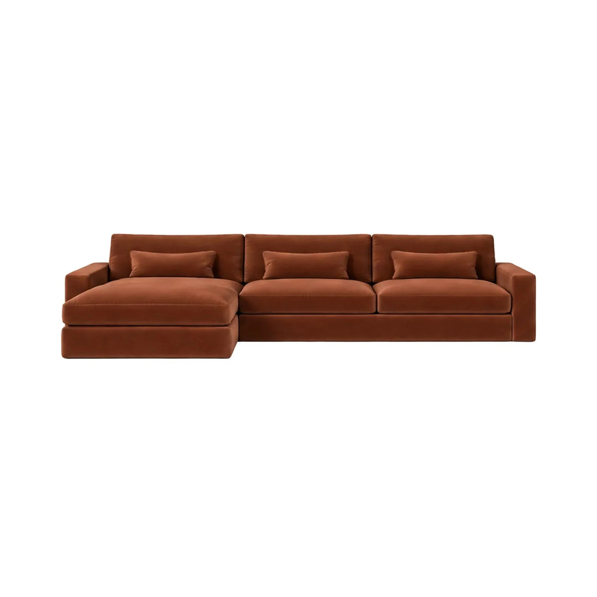Tribeca Rust Velvet Large Left Hand Facing Chaise End Sofa Sofa