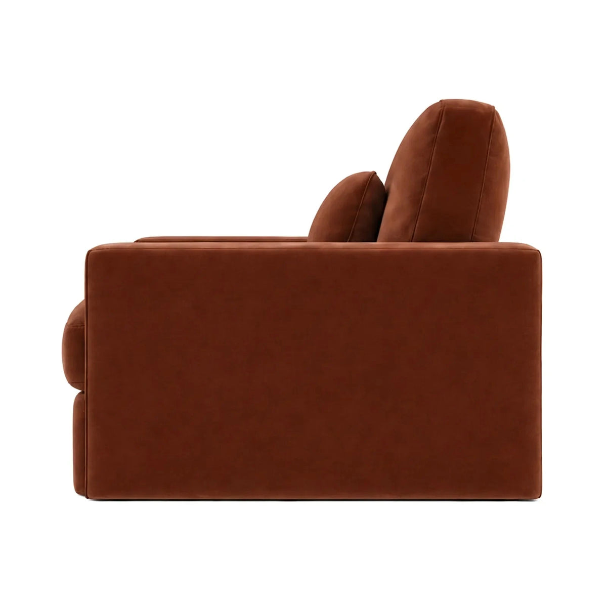 Tribeca Rust Velvet Love Seat Sofa